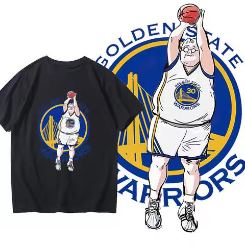 Slap Dunk Master Anxi Coach Cartoon Curry Unisex Cotton Short Sleeve T-shirt