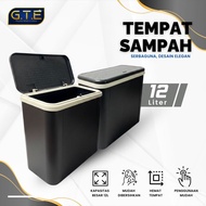 GTE || Minimalist Closed Plastic Trash Can Trash Can With Automatic Click 12L Trash Box Dustbin