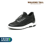 Walking Tall Height increase shoes (7.5 cm) with Rubber OutSole - Black Leather Men shoes  Quality C