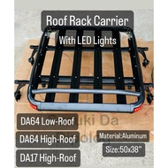 Roof Rack Carrier For Minivan DA64 & DA17 with LED Lights 50”x38” with Crossbar & Bracket