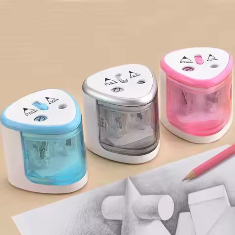 New Useful Battery Operated Electric Pencil Sharpener W/2 Holes 6-8mm And 9-12mm Auto-Stop School Su