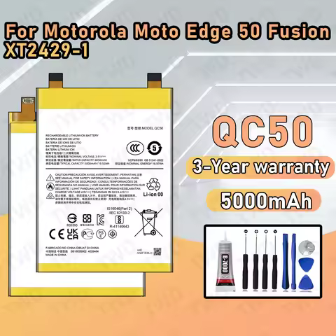 QC50 Large capacity Battery For Motorola Moto Edge 50 Fusion/XT2429-1 batteries New High Quanlity+Fr