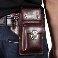 Multifunctional Leather Mobile Phone Bag, Premium Rugged Leather Cell Phone Holster With Belt Loop, 