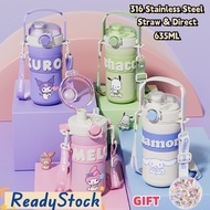 750ML Sanrio Thermos Bottle tumbler tahan sejuk 316 Stainless Steel Tumbler Cute Flask Portable Stra