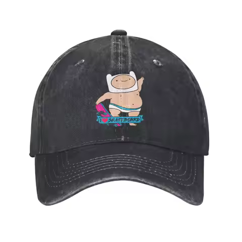 Vintage Baby Finn Skate Adventure Time Baseball Caps Unisex Distressed Cotton Snapback Cap Outdoor A