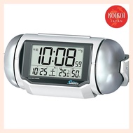 Seiko Clock Alarm Clock Radio Wave Digital High Volume PYXIS Super Raiden White Pearl NR523W SEIKO