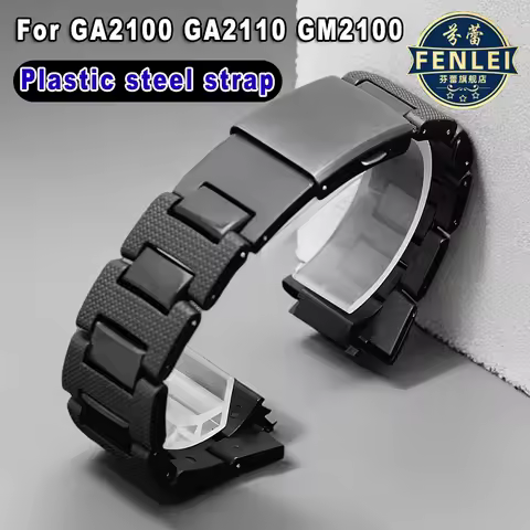 For Casio G-SHOCK GA-2100 GA-2110 GM2100 Solid Plastic Steel Watch Strap 16mm Men Bracelet Convex mo