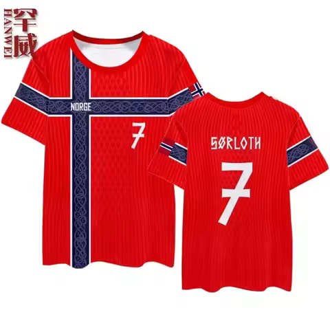 26 Norwegian team uniform the same style football clothes as Haaland's quick-drying T-shirt for men 