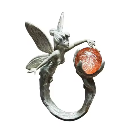 Angel Ring Adjustable Size Open Rings for Daily Wear Women Accessories A0KD
