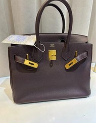 Hermes 愛馬仕 birkin 30 烏木色 c刻