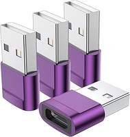 USB C Female to USB Male Adapter (4-Pack),Type C to USB A Charger Cable Adapter for iPhone 11 12 13 