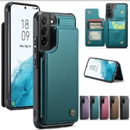 CaseMe Anti Theft Brush Business Leather Case For Samsung Galaxy A52 4G A52S 5G A54 A53 A34 A51 A33 A50 A24 A23 Casing Card Slot Holder Stand Flip Cell Phone Back Cover C22 Luxury