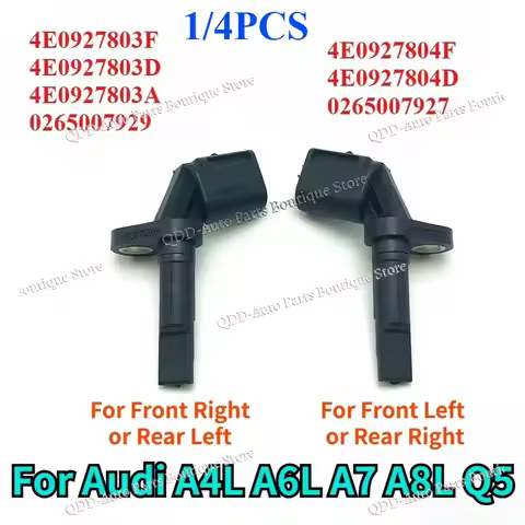 1/4PCS Car Sensors ABS Wheel Speed Sensor 0265007927 0265007929 4E0927803F 4E0927803D 4E0927804F For