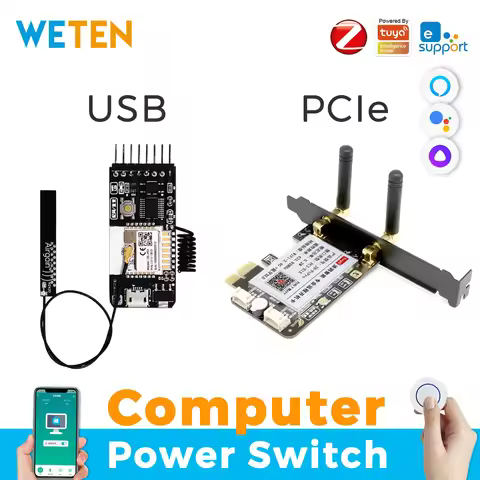 Tuya eWeLink Wifi Zigbee Computer Power Reset Switch USB PCIe Card Remote Control for PC Desktop Com