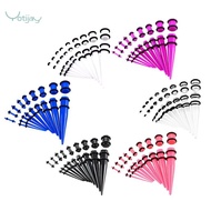 [ 18 Pieces Ear Gauges Stretching Kit Taper 14G-00G Expanders White