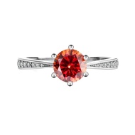 Women's PT950 Platinum Engagement Ring - 2 Carat Moissanite, Classic 6-Prong Crown Setting, Regal Pr