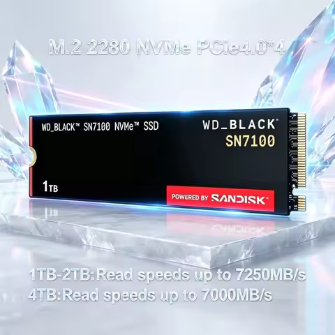 Western Digital BLACK SN7100 NVMe SSD M.2 2280 PCIe Gen 4.0 1TB 2TB 4TB Internal SSD Gaming For PS5 