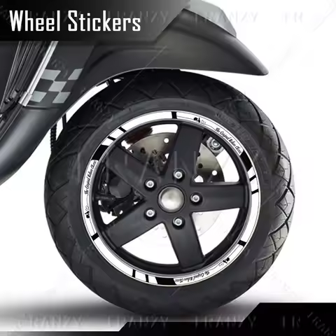 Reflective Motorcycle Wheel Sticker Hub Decals Rim Stripe Tape For Vespa 300 gts 300 gts125 gts 250