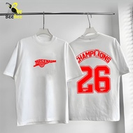 BEEBEE01 T-shirt arsenal champion C1 2026 from loose and comfortable - cotton T-shirt for men and wo