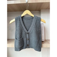 Knit Top Grey Sleeveless Top