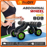 ABS Roller 4 Wheel Abdominal Exercise Gym Fitness Roller Free Kneepad Core 6 Packs Training Workout 