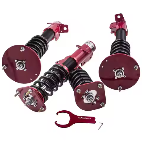 4pcs Coilover Shocks Kits for Dodge Neon 2000-2005 & SRT-4 2003-2005 24 Ways Adj. Damper Red Suspens