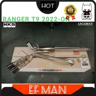 💯ORI HKS LEGAMAX SIDE TWIN CARBON EXHAUST RANGER T9 2022-ON XLT XL WILDTRAK 2.2L 3.2L 2.0L TURBO MUD