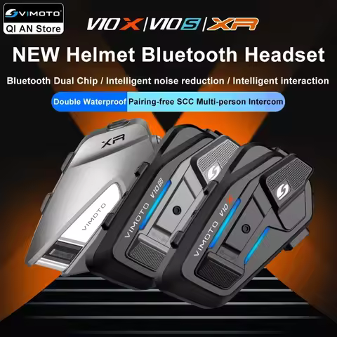 Vimoto New XR/V10S/V10X Motorcycle Helmet Bluetooth Headset IPX67 Waterproof Noise Reduction Multi-p