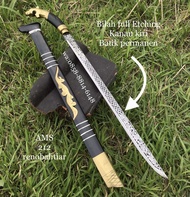 Terbaru Golok macan panjang bilah full ukir batik Etching asli cibatu baja strip stell