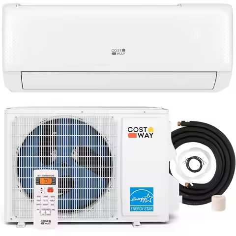 Energy Star Heat Pump Mini Split AC, 21 SEER Inverter, 24H Timer, Auto Clean, for Rooms up to 750 Sq