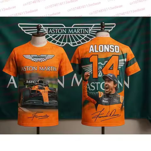Aston Martin 2026 T-Shirt Fernando Alonso No. 14 T Shirt Spanish Racers Team Racing Suit Quick Dryin