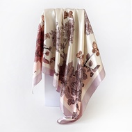T Trendy All-Match Silk Scarf Female Headscarf Butterfly Print Shawl Cross-Border Simulation Silk Sa
