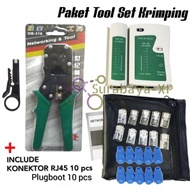 Package 1 Set LAN Tester Crimping Pliers RJ45 Crimping tool for UTP LAN Cables