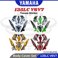 YAMAHA 135LC V6 V7 Body Cover Set Vietnam 2023 Tanam Sticker Coverset LC 135 LC135 Green Grey Red Yellow HBL