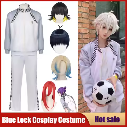 Anime Blue Lock Reo Nagi Bachira Cosplay Costume Isagi Chigiri Tracksuit Zip Sportswear Wig Jacket P