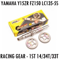 YAMAHA Y15ZR LC135-5S FZ150 FASSTEK RACING GEAR BOX SET 1ST 14T-34T-33T / 13T-32T Y15 LC FZ GEARBOX 