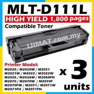 3x Compatible Toner MLT-D111L MLT-D111S For Samsung Xpress SLM2020 SLM2020W SLM2070 SLM2070F SLM2070