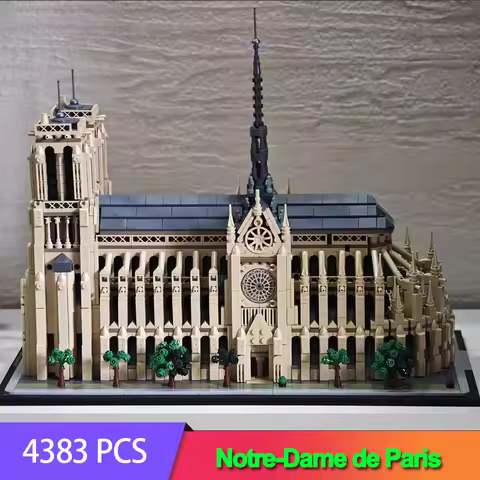In Stock MOC 21061 Notre Dame De Cathedral Model Kit Iconic Paris Landmark Rebrickable Built Bricks 
