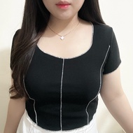 Heejin Rib Longshort | Women's Stretch Rib Crop Top