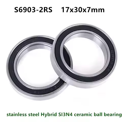 S6903-2RS stainless steel Hybrid SI3N4 ceramic ball bearing 6903 17x30x7 mm 61903-2RS Bicycle bike b