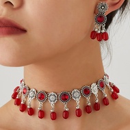 Fashion Jewelry Ethnic Style Retro Necklace Earrings Necklace Set Arabic Accessories
