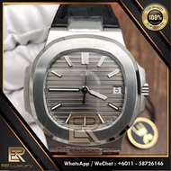 [TOP QUALITY] NAUT1LUS 40MM GREY DIAL 5711R 0N LEATHER STRAP MEN WATCH LUXURY SWISS AUTOMATIC JAM TA