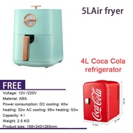 Free with a airfryer  Coca-Cola Small refrigerator Mini refrigerator  refrigerator inverter car Mini refrigerator Refrigeration household Dormitory students Changes in temperature box4L  Free with a airfryer