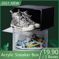 ♦ 2 / 4 / 6 Boxes Offer ♦ Side Opening Acrylic Cover Sneaker Stackable Shoe Box Rack Storage Big Capacity Cabinet