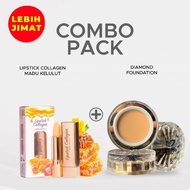 D'Herbs combo diamond foundation& lipstick collagen D'Herbs terlajak laris