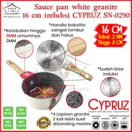 Cypruz sauce pan 16cm white marble granite series non-stick induction electric pan/