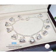 92.5% Pure Silver Bracelet Strung Kettle Bell 1 Ball Length 6.8-7.3 Inches Can Be Decorated (Thai Wo