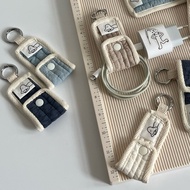 Frank Upcycled Cable Clip Fabric Keychain/ by September Spring