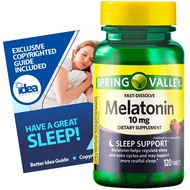 Melatonin Fast Dissolve Tablets, Sleep Support by Spring Valley, 10 mg, 120 Ct Bundle with Exclusive