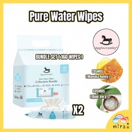 Applecrumby® Premium Pure Water Wipes (Infused with Xylitol) Twin Pack / Baby Wet Tissue / 宝宝保湿纸巾 /